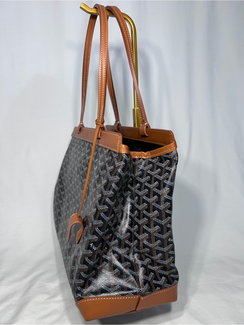 Goyard Black Chevron Printed Coated Canvas Bellechasse PM Tote Bag - Picture 9 of 13